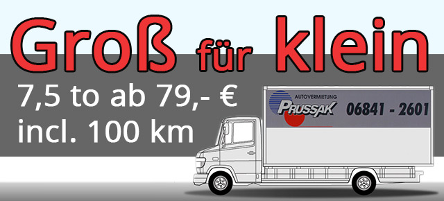 7,5 Tonner günstig mieten - Autovermietung Prussak - Homburg/Saar